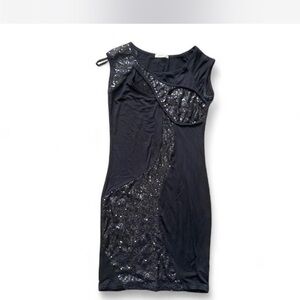 Easel Black Sequin Mini Dress